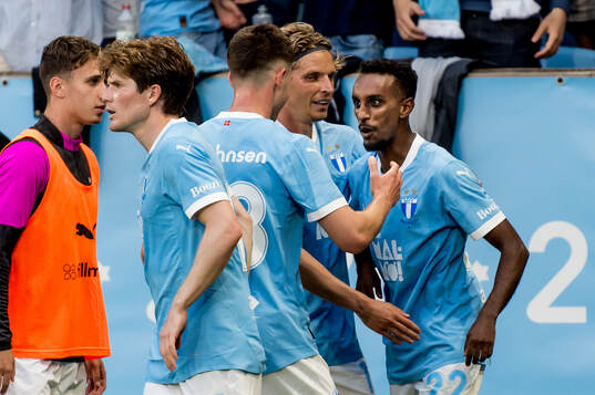 Taha Ali of Malmö FF celebrates