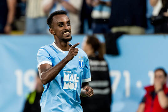 Taha Ali of Malmö FF celebrates