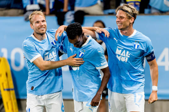 Oscar Lewicki, Taha Ali, and Jens Stryger Larsen of Malmö