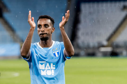 Taha Ali of Malmö FF celebrates