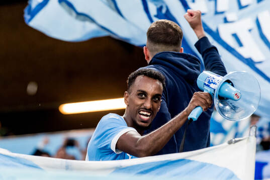Taha Ali of Malmö FF celebrates