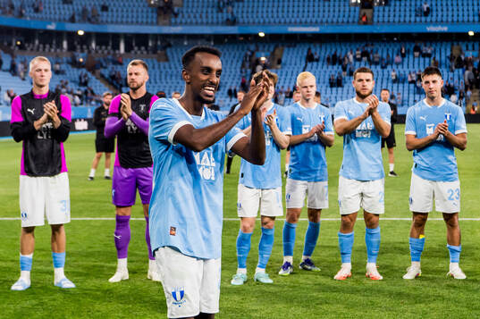 Taha Ali of Malmö FF celebrates