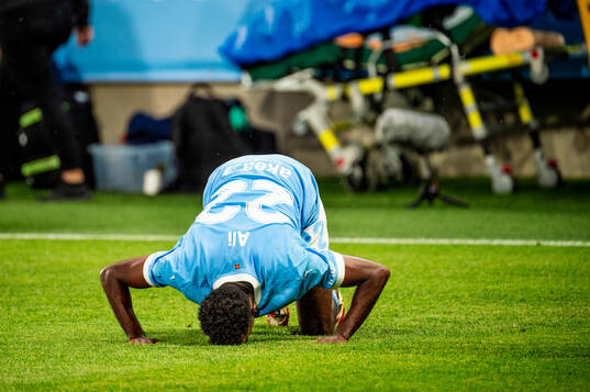 Taha Ali of Malmö FF celebrates