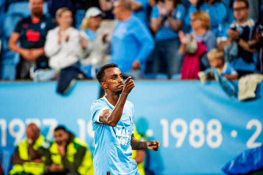 Taha Ali of Malmö FF celebrates