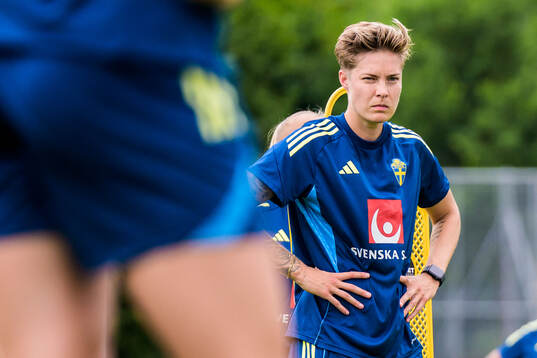 Of the Swedish women's national football team at a training