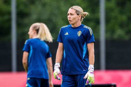Goalkeeper Jennifer Falk of the Swedish women's national