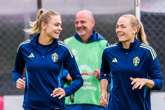 Fridolina Rolfö and Magdalena Eriksson of the Swedish