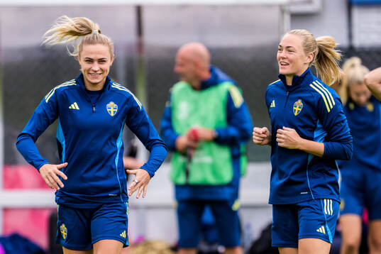 Fridolina Rolfö and Magdalena Eriksson of the Swedish