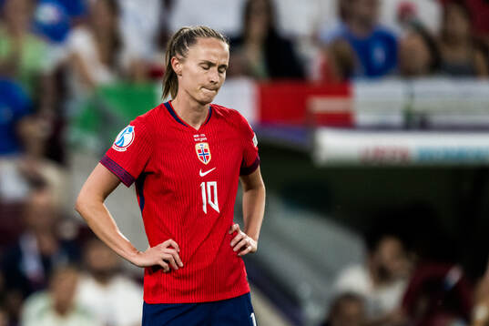 Caroline Graham Hansen of Norway looks dejected