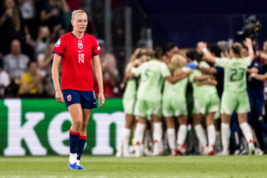 Frida Maanum of Norway looks dejected