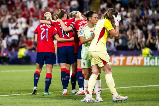 Goalkeeper Laura Giuliani of Italy looks dejected