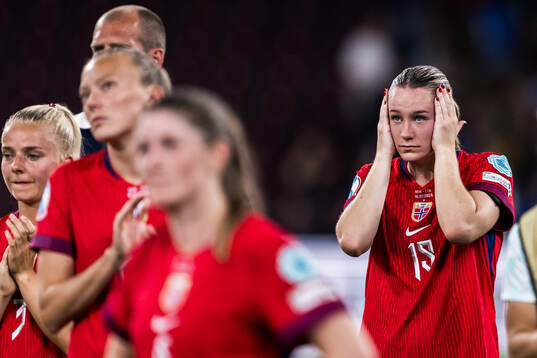 Elisabeth Terland of Norway looks dejected