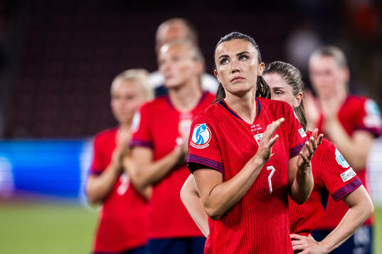 Ingrid Syrstad Engen of Norway looks dejected