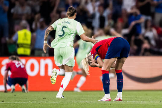 Ada Hegerberg of Norway looks dejected