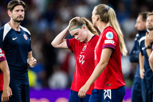 Signe Gaupset of Norway looks dejected