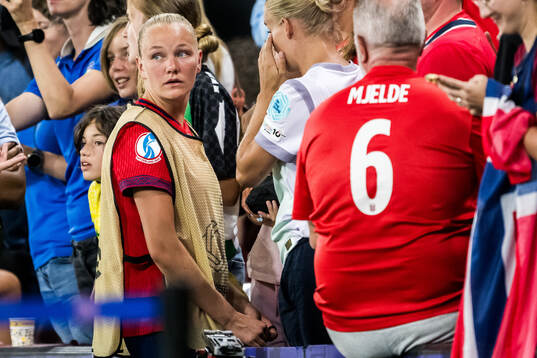 Frida Maanum of Norway looks dejected