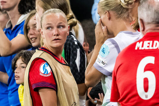 Frida Maanum of Norway looks dejected