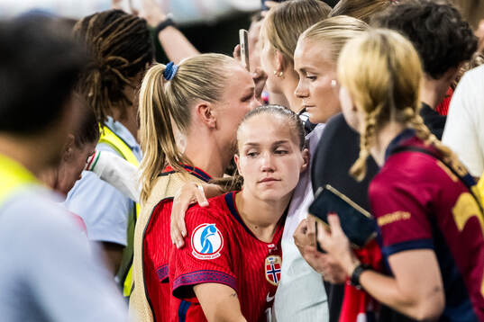 Guro Reiten of Norway looks dejected