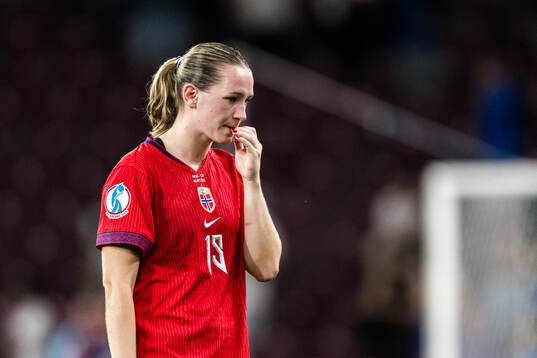 Elisabeth Terland of Norway looks dejected