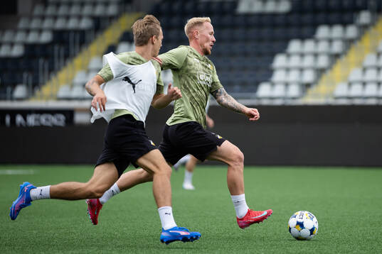 Pontus Dahbo and Mikkel Rygaard of Häcken