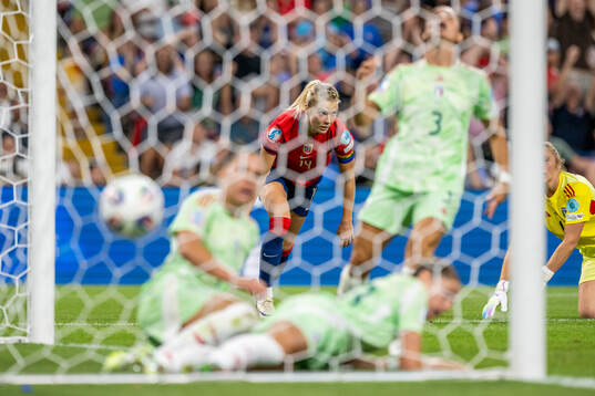 Ada Hegerberg of Norway scores the 1-1 goal