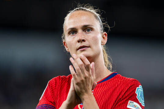 Caroline Graham Hansen of Norway looks dejected