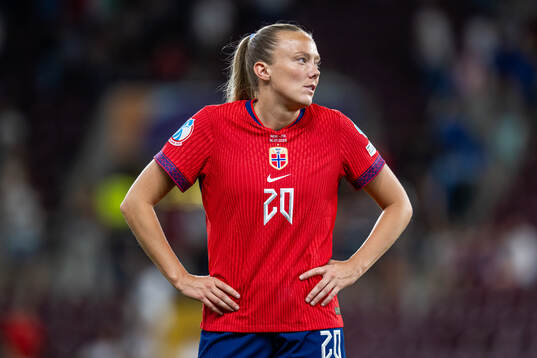 Synne Sofie Kinden Jensen of Norway looks dejected