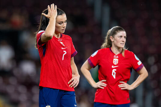 Ingrid Syrstad Engen of Norway looks dejected