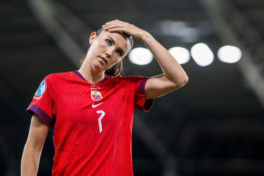 Ingrid Syrstad Engen of Norway looks dejected
