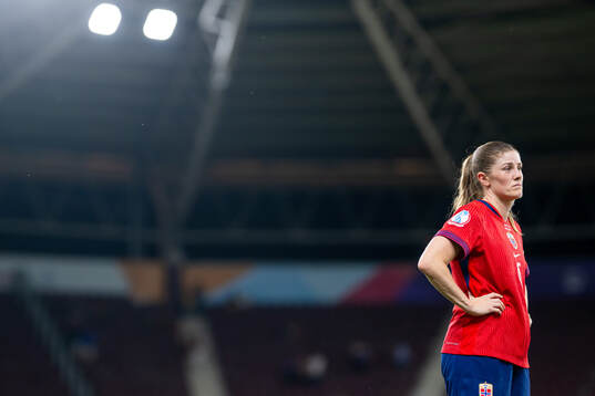 Maren Mjelde of Norway looks dejected