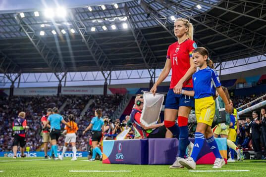 Ada Hegerberg of Norway enters the pitch