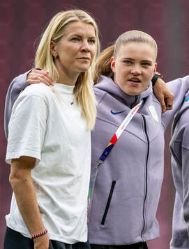 Ada Hegerberg and Signe Gaupset of Norway