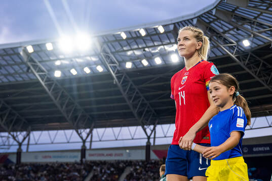 Ada Hegerberg of Norway enters the pitch
