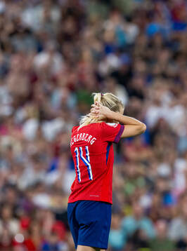 Ada Hegerberg of Norway looks dejected