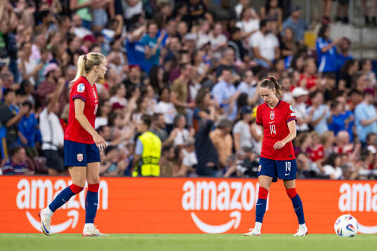 Caroline Graham Hansen of Norway looks dejected