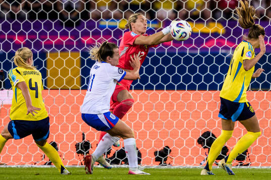 Goalkeeper Jennifer Falk of Sweden