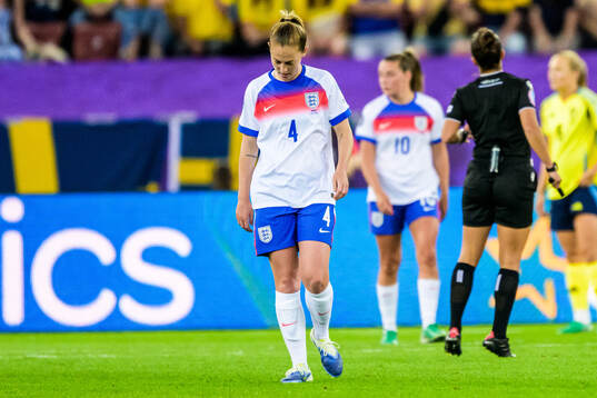 Keira Walsh of England looks dejected