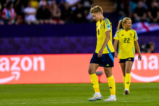 Lina Hurtig of Sweden looks dejected