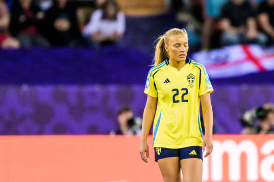 Smilla Holmberg of Sweden looks dejected