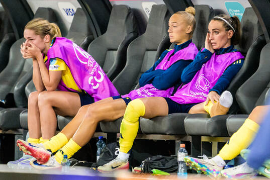Kosovare Asllani looks dejected