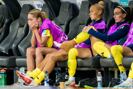 Hanna Lundkvist looks dejected