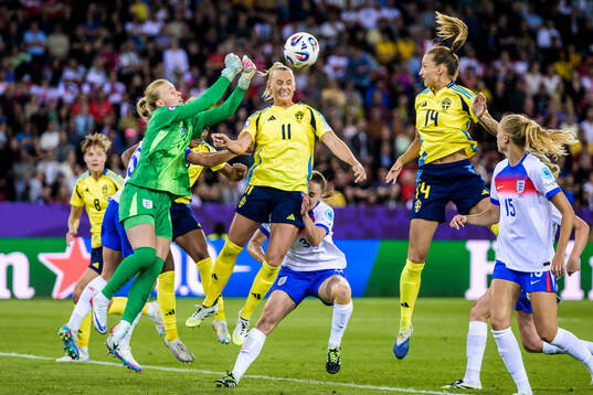 Goalkeeper Hannah Hampton of England against Stina