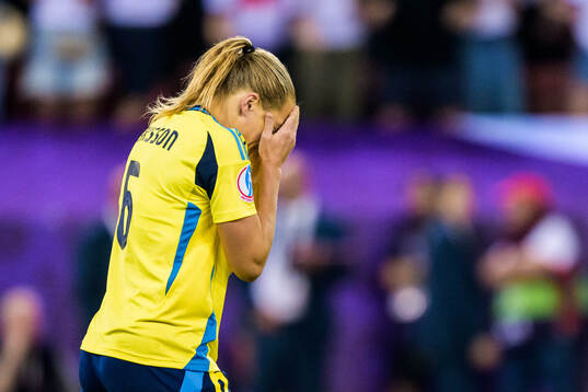 Magdalena Eriksson of Sweden looks dejected
