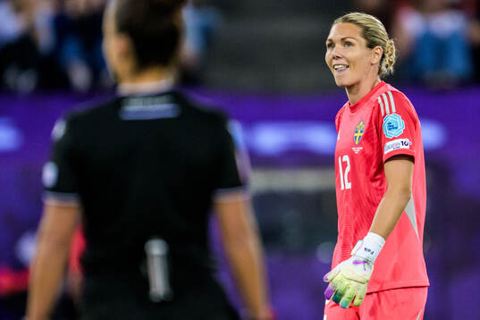 Goalkeeper Jennifer Falk of Sweden