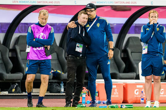 Head coach Peter Gerhardsson of Sweden looks dejected