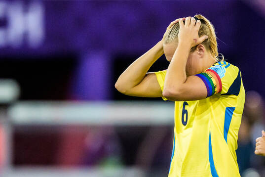 Magdalena Eriksson of Sweden looks dejected