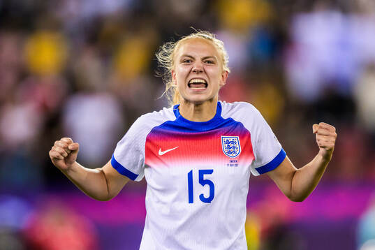 Esme Morgan of England celebrates
