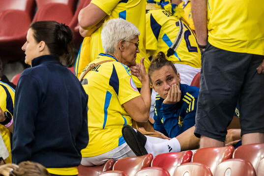 Julia Zigiotti Olme of Sweden looks dejected