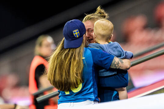 Filippa Angeldahl of Sweden looks dejected