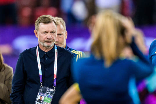 Head coach Peter Gerhardsson of Sweden looks dejected